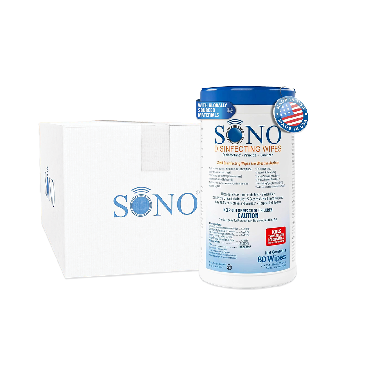 SONO Disinfecting Wipes Canister (6 Pack)