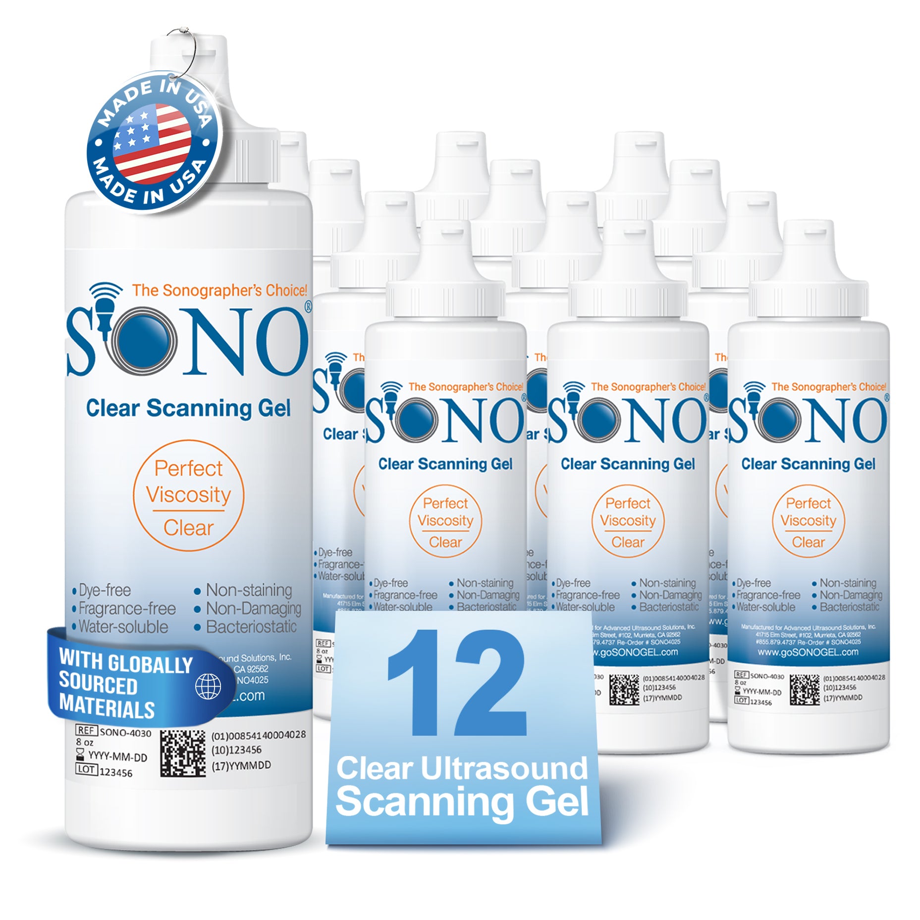 Wholesale SONO Ultrasound Scanning Gel 8 oz Bottles