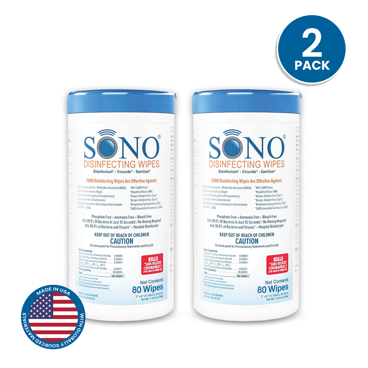 SONO Disinfecting Wipes Canister