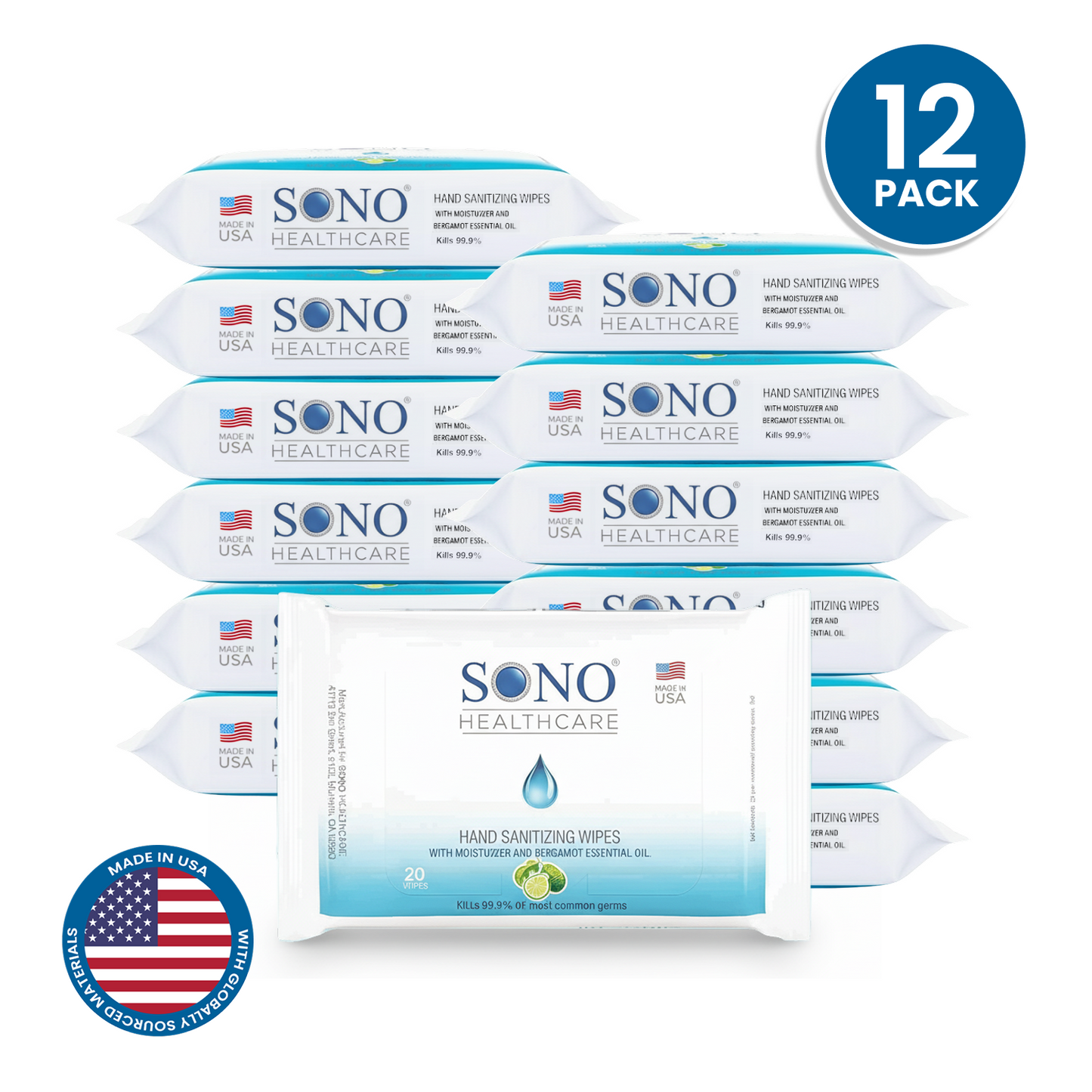 SONO Moisturizing Hand Sanitizer Wipes Pack