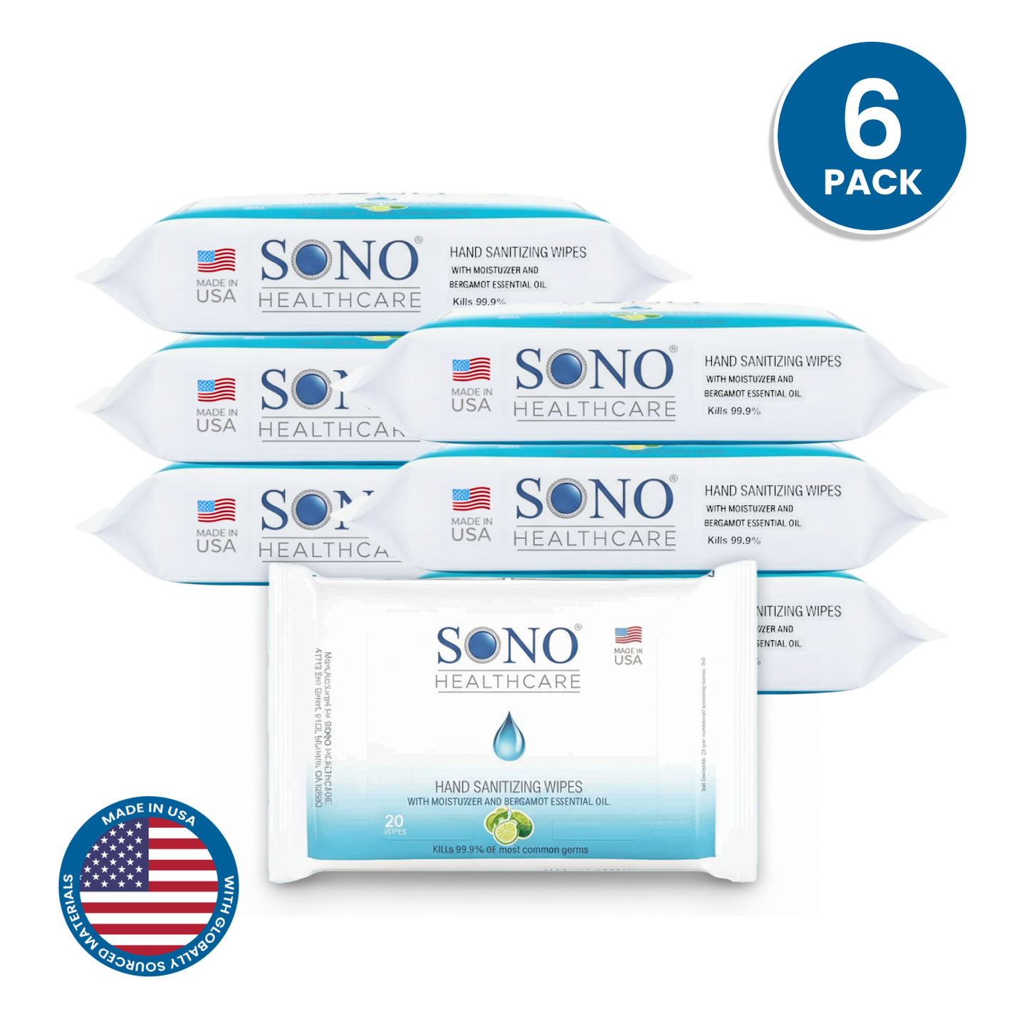 SONO Moisturizing Hand Sanitizer Wipes Pack