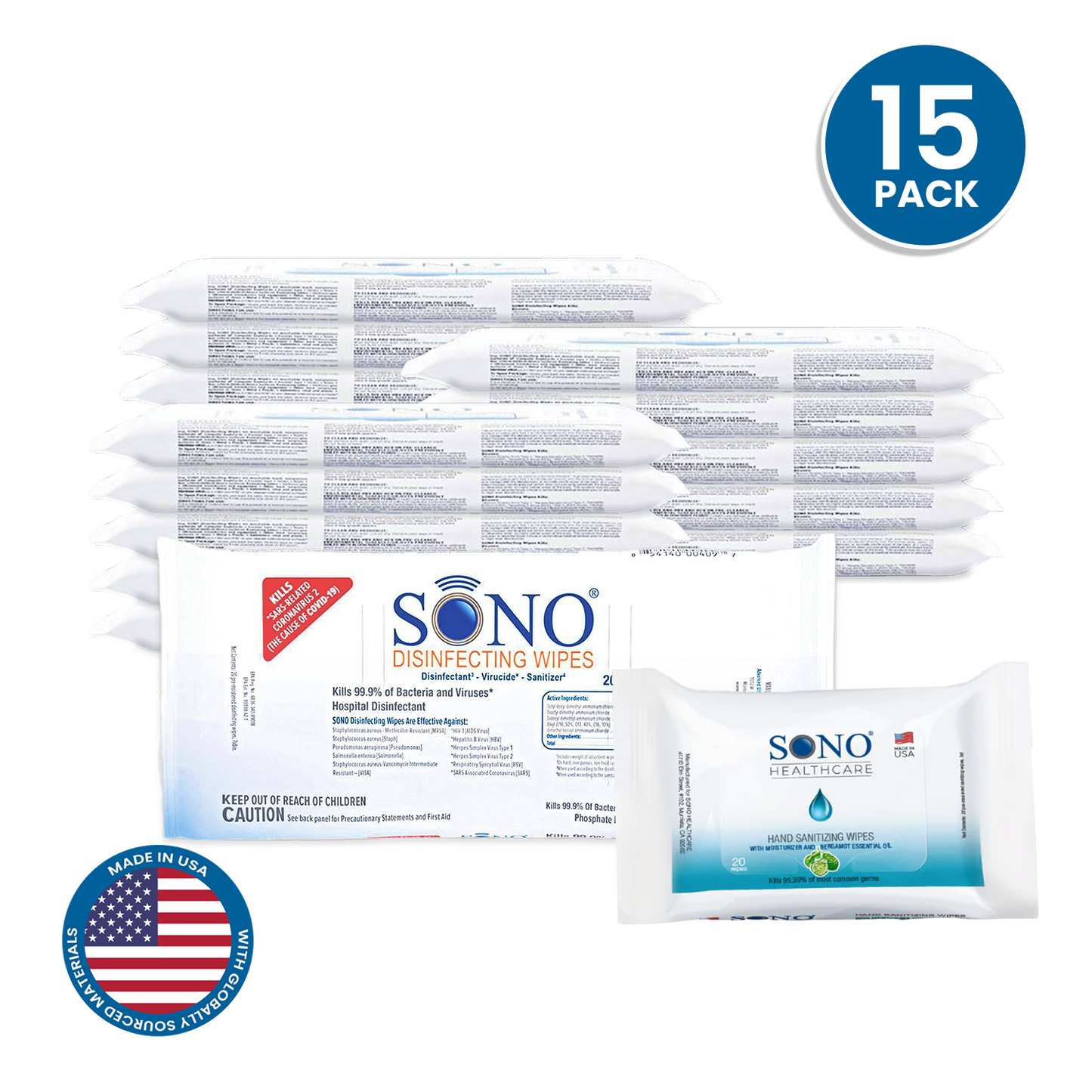 SONO Disinfecting Travel Wipes