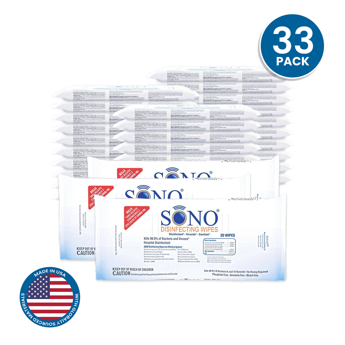 SONO Disinfecting Travel Wipes