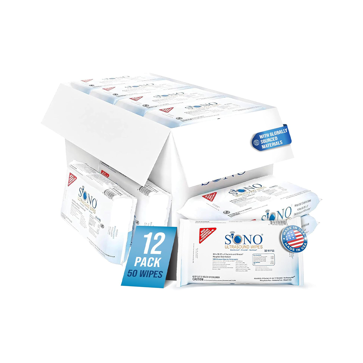 SONO Ultrasound Wipes & Single Use Scanning Gel Combo Pack