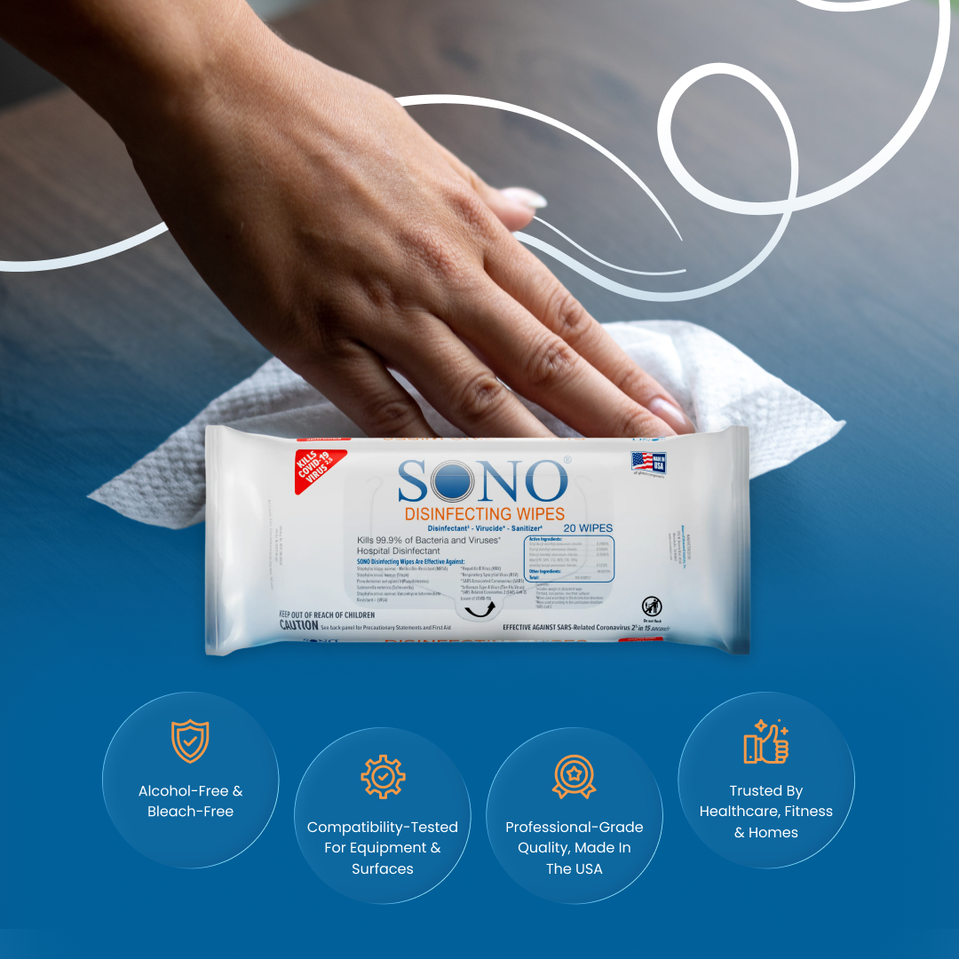 SONO disinfecting wipes alcohol free compatible with all surfaces