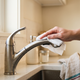 Norovirus prevention cleaning a kitchen faucet