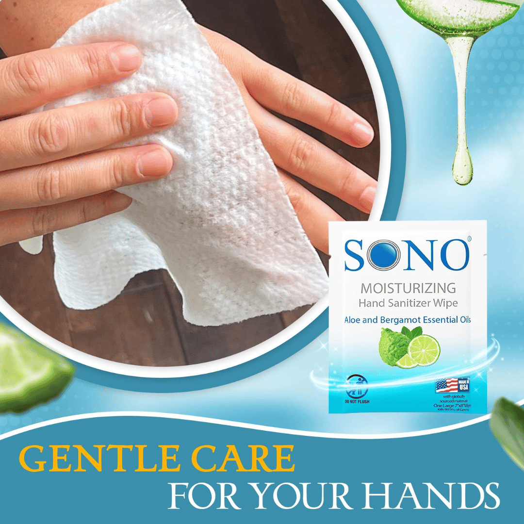 SONO Moisturizing Hand Sanitizer Wipes (25 Pack)