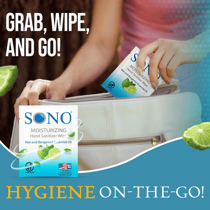 SONO Moisturizing Hand Sanitizer Wipes (25 Pack)