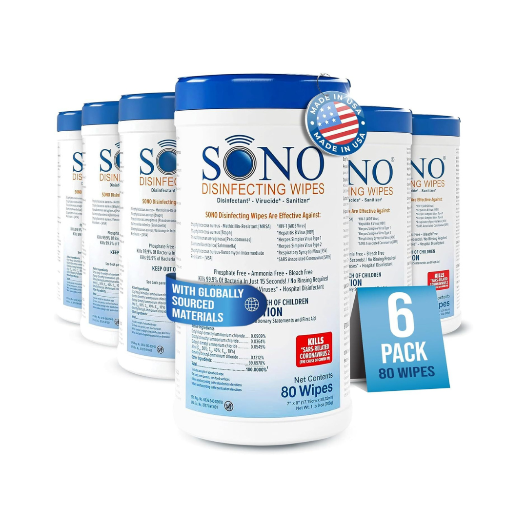 SONO Disinfecting Wipes Canister (6 Pack)