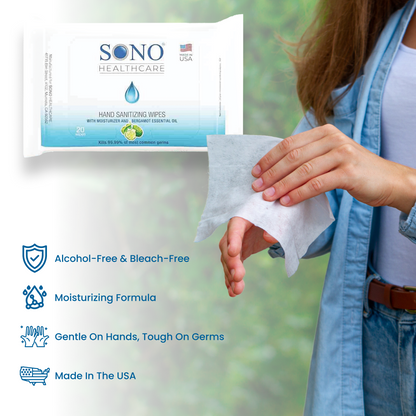 SONO Moisturizing Hand Sanitizer Wipes Singles