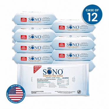 Medical Grade Disinfecting Cleaner Deodorizer Wipes | EPA Registered Equipment Safe 80ct Soft Pack | SONO