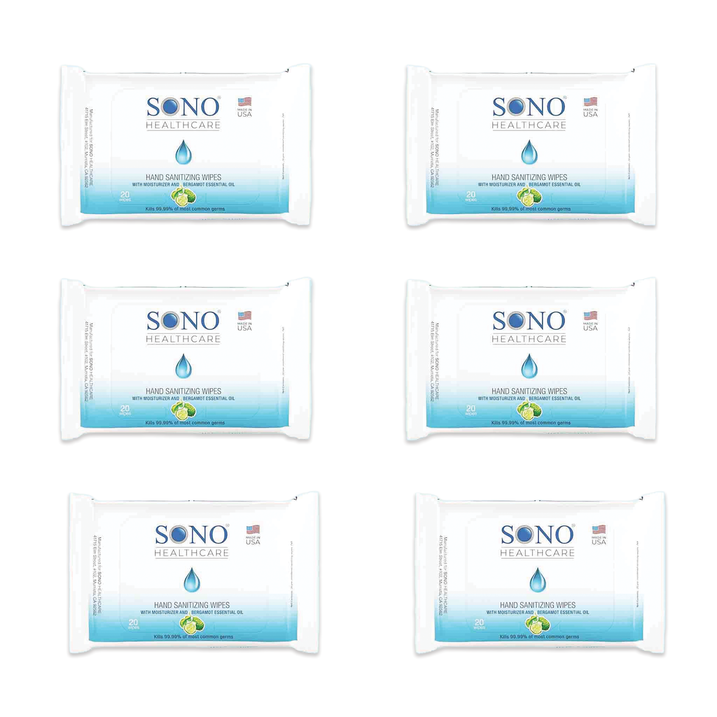 SONO Hand Sanitizing Wipes (6 Pack)