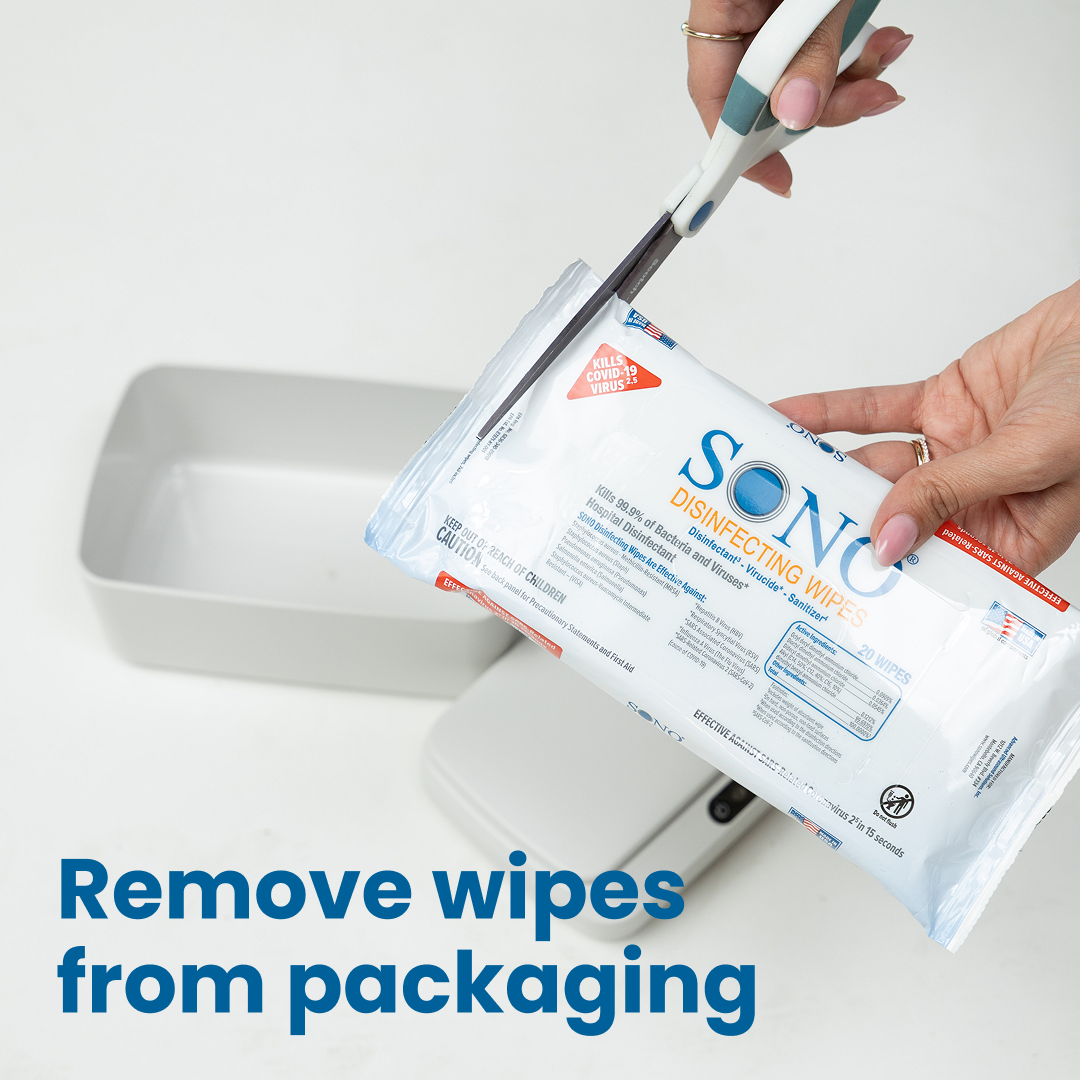 SONO touchless dispenser in home setting demonstrating motion sensor activation