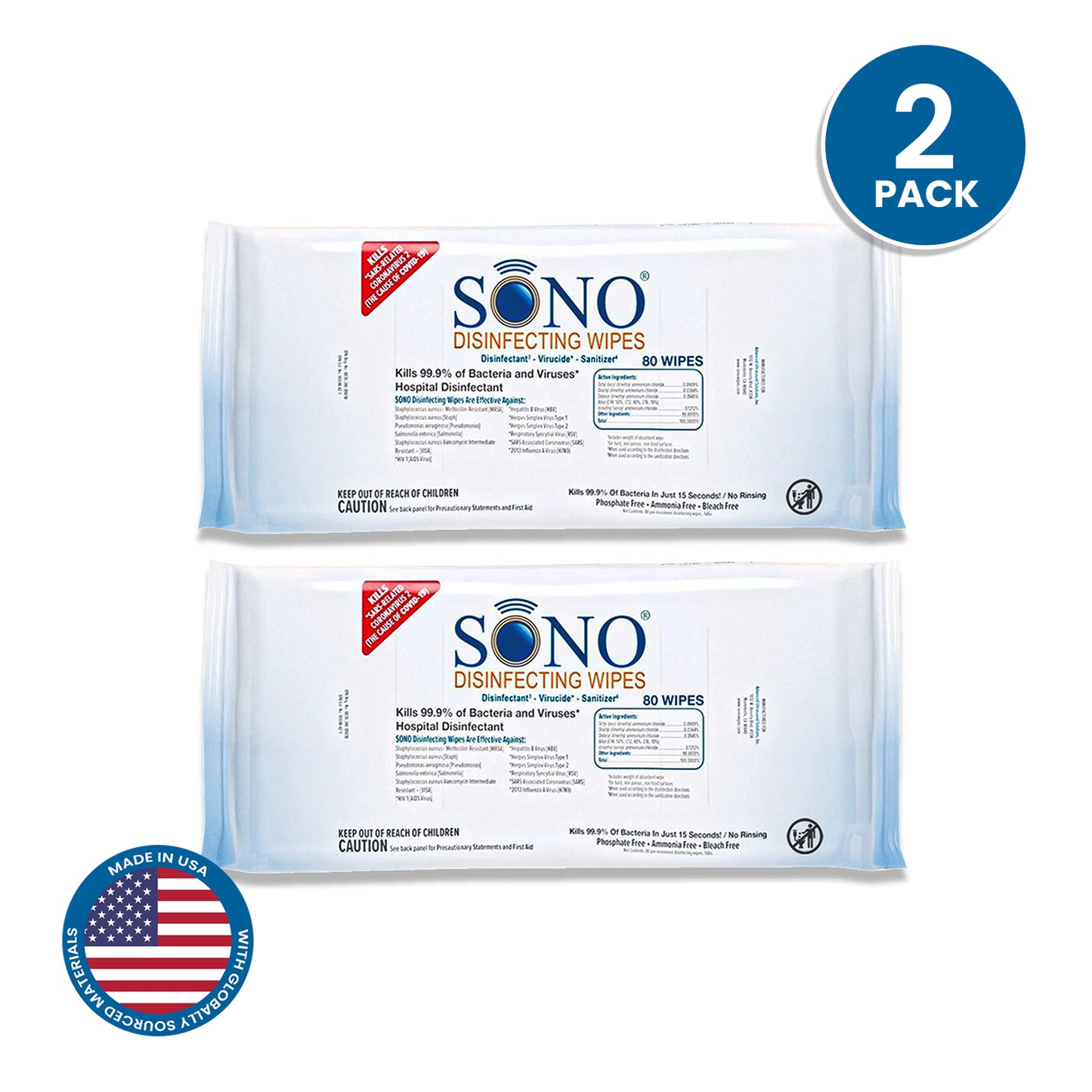 SONO Disinfecting Wipes Large Pack