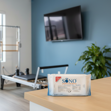 EPA-approved non-toxic Pilates reformer cleaner safe for vinyl upholstery and studio equipment