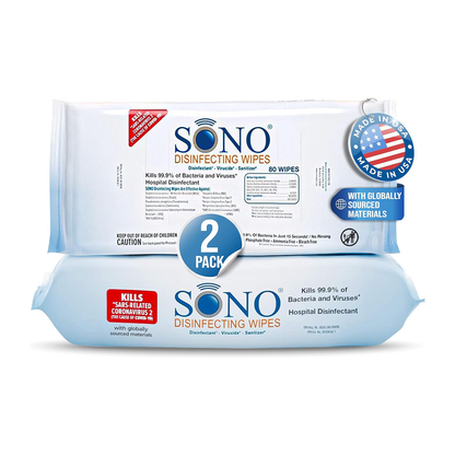 2 packs disinfecting wipes soft packs 80 count Made in USA for Pilates and fitness studios