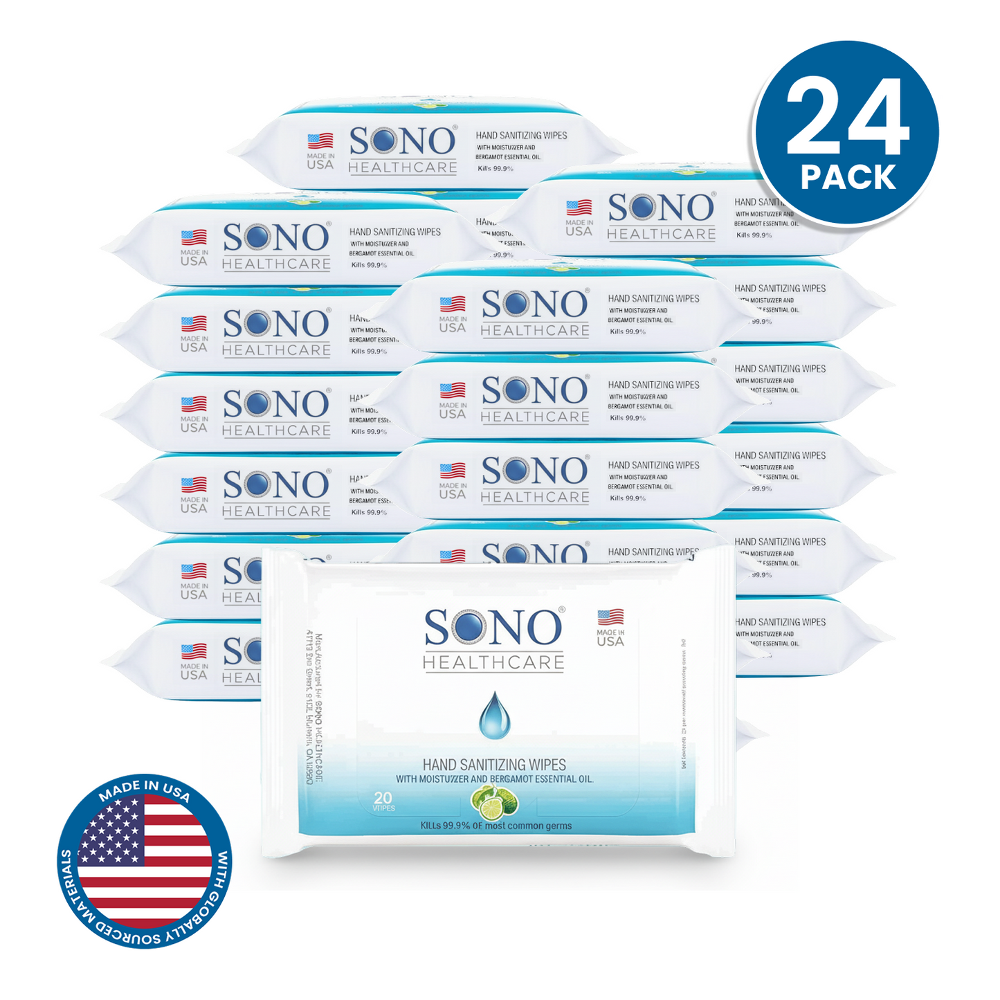 SONO Moisturizing Hand Sanitizer Wipes Pack