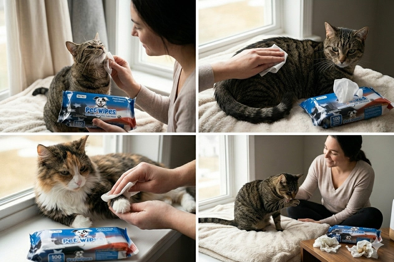 Natural wipes safe for cats and kittens