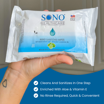 SONO Moisturizing Hand Sanitizer Wipes Singles