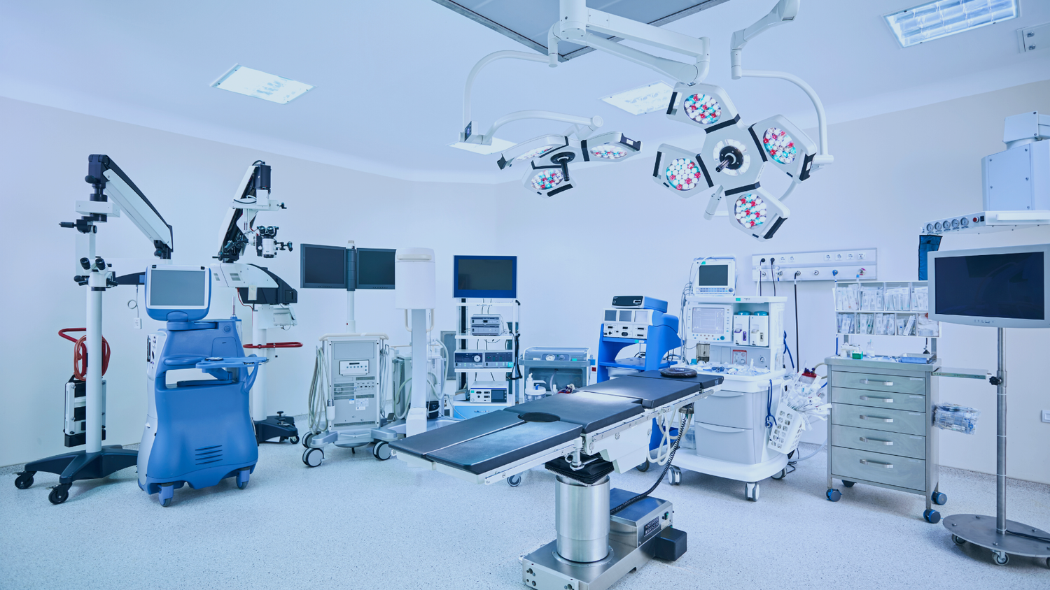 Modern operating room with medical equipment 