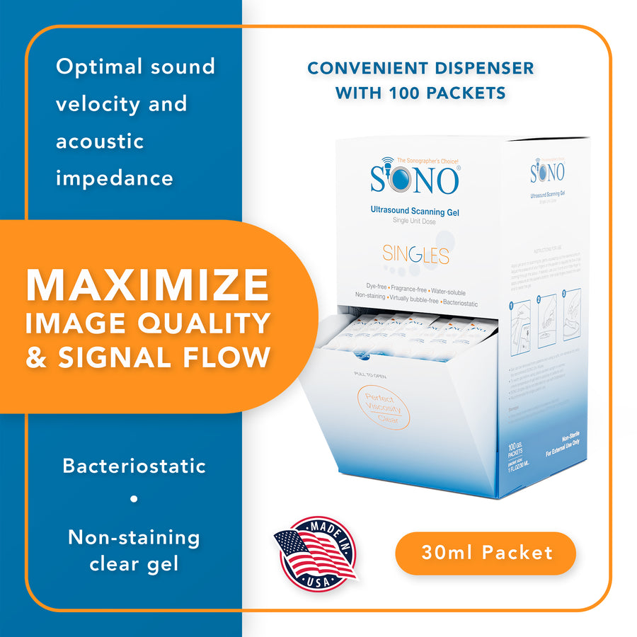 Additional View of SONO Single Gel Packets - Box of 100 - Medical-Grade Ultrasound Scanning Gel for Clear Imaging